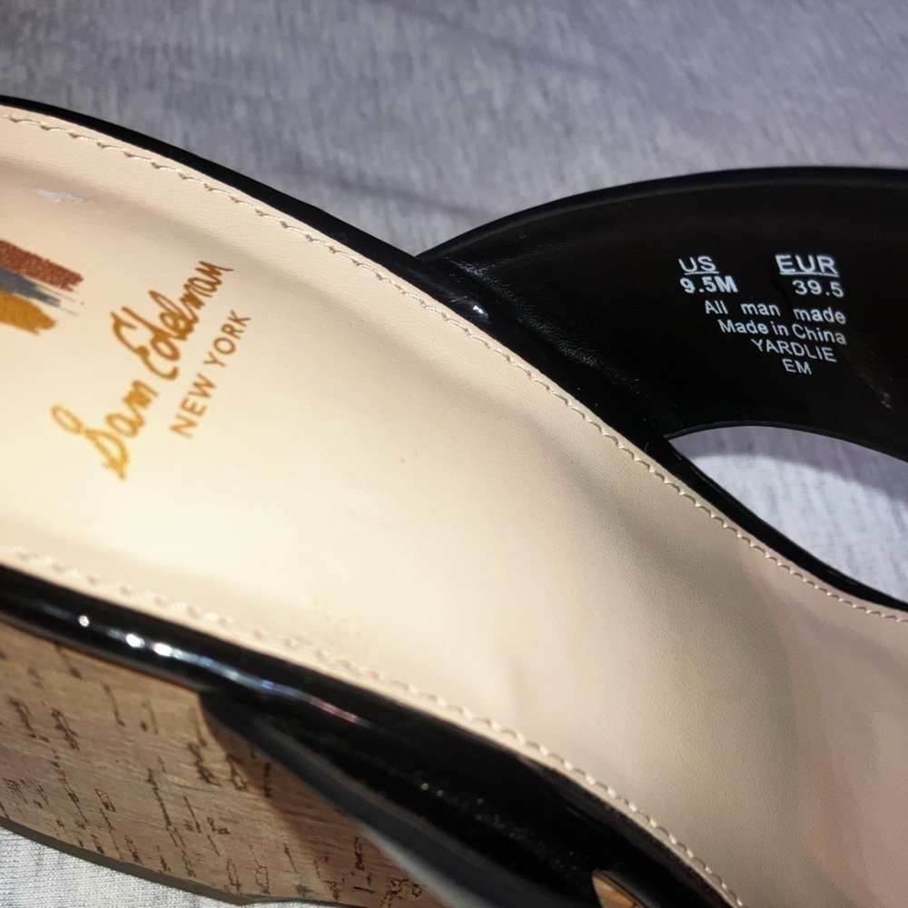🔥NEW🔥 Sam Edelman W9.5 YARDLIE EMBLEM PLATFORM WEDGE SANDALS NWOB - Picture 7 of 13
